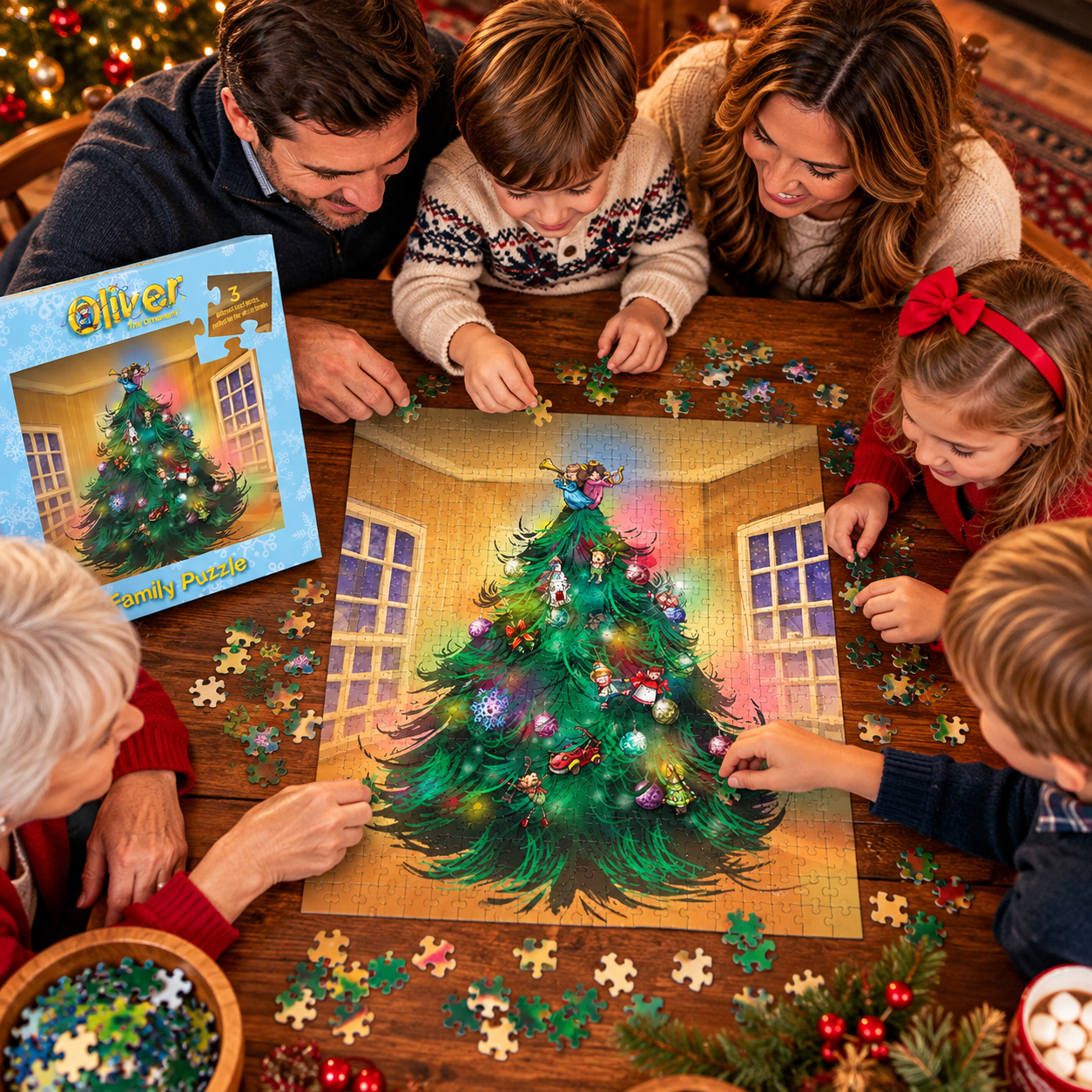 Oliver the Ornament Family Christmas Tree Puzzle