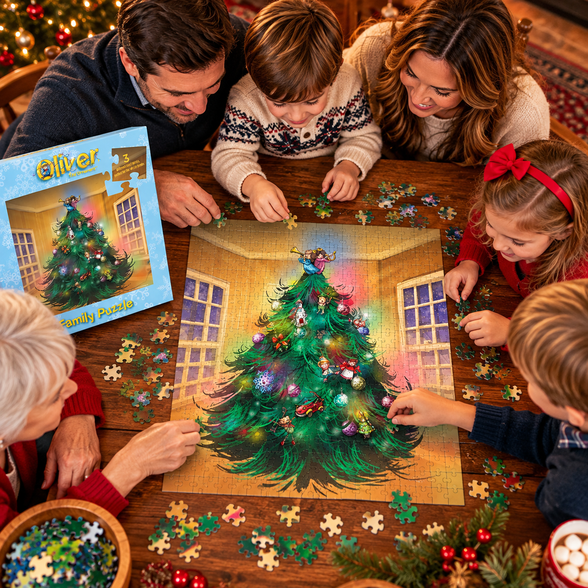 Oliver the Ornament Family Christmas Tree Puzzle
