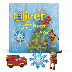 Oliver the Ornament Meets Edsel, Buck, and Crystal Book #6 with Ornaments