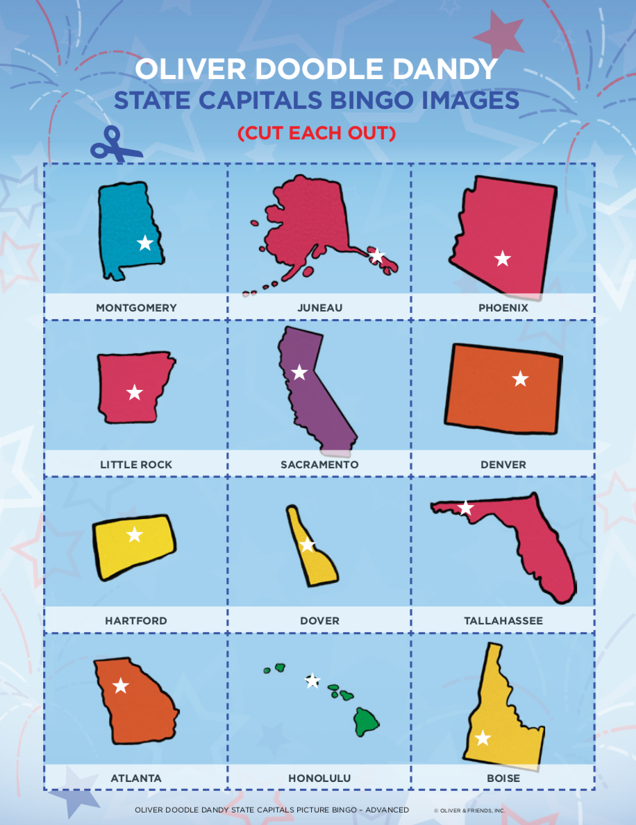 Picture Bingo - State Capitals Advanced