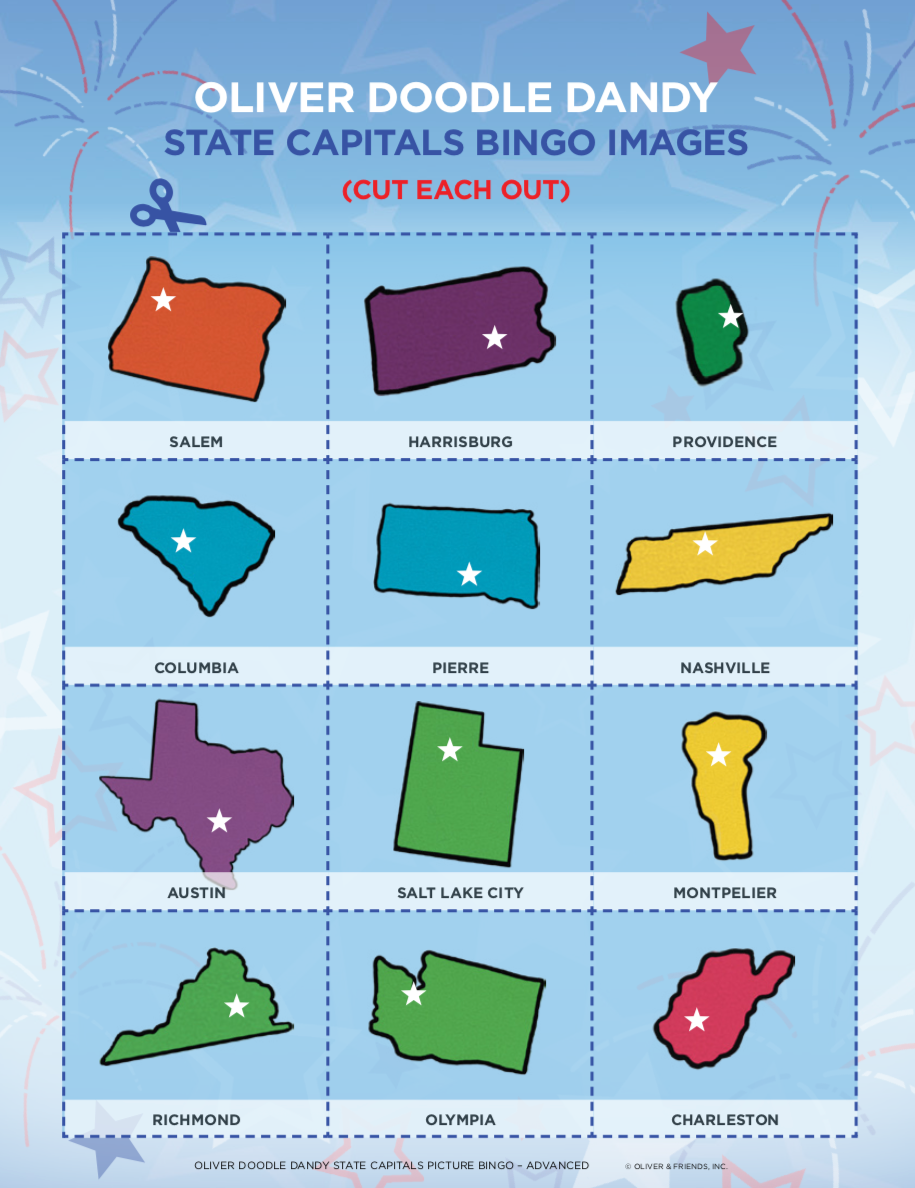 Picture Bingo - State Capitals Advanced