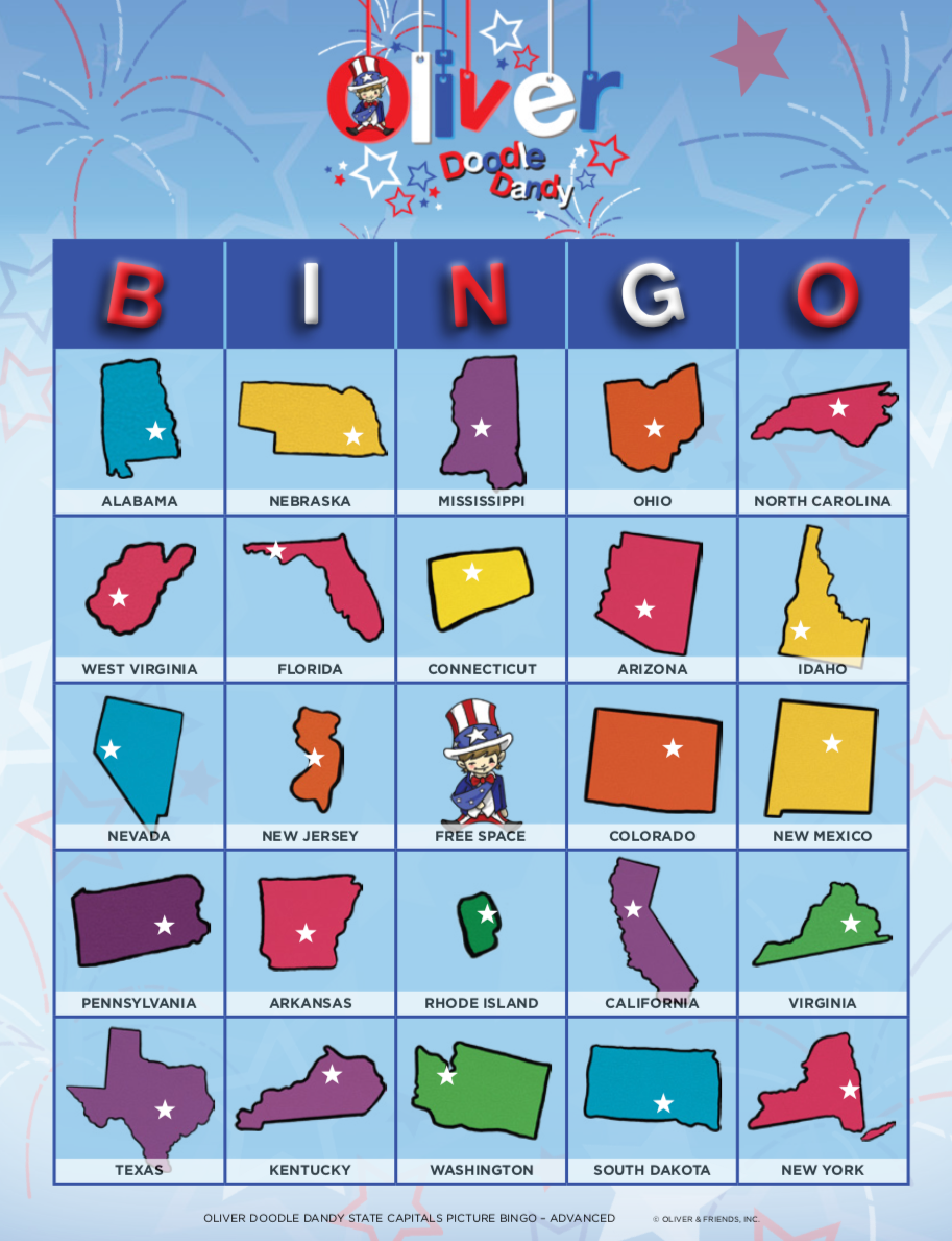 Picture Bingo - State Capitals Advanced