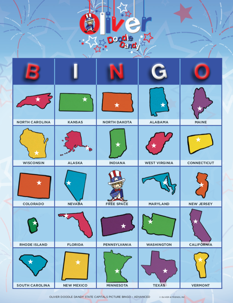 Picture Bingo - State Capitals Advanced