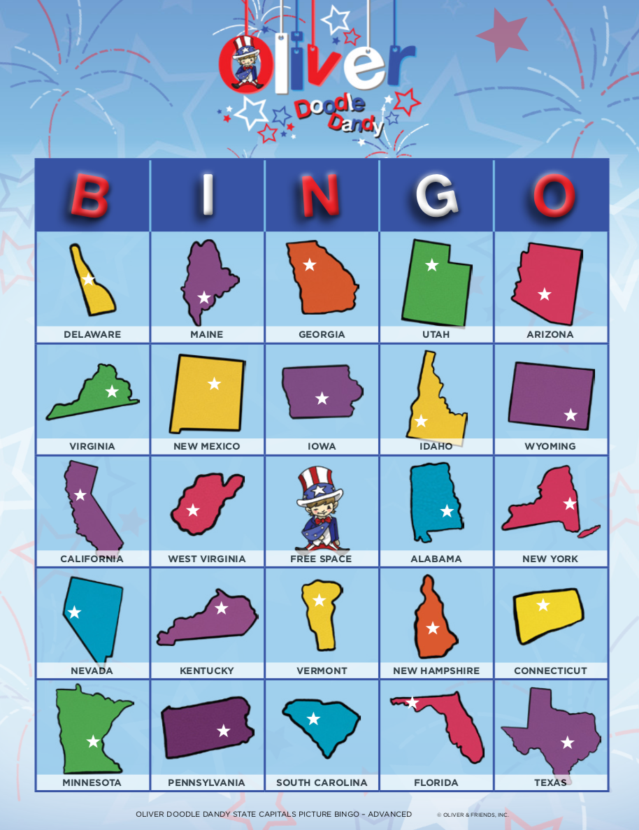 Picture Bingo - State Capitals Advanced