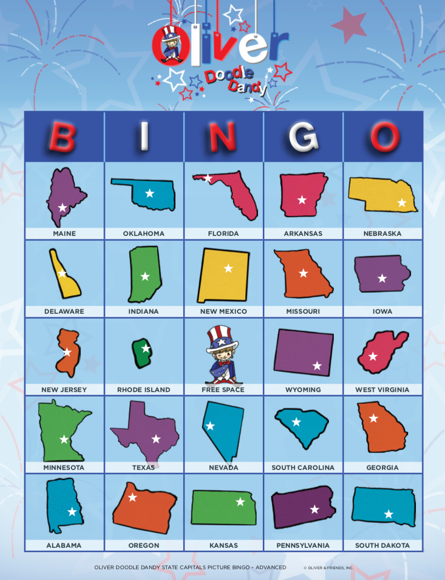 Picture Bingo - State Capitals Advanced