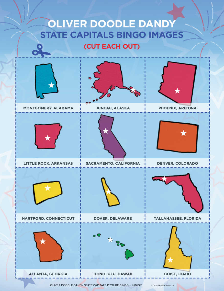 Picture Bingo - State Capitals Junior