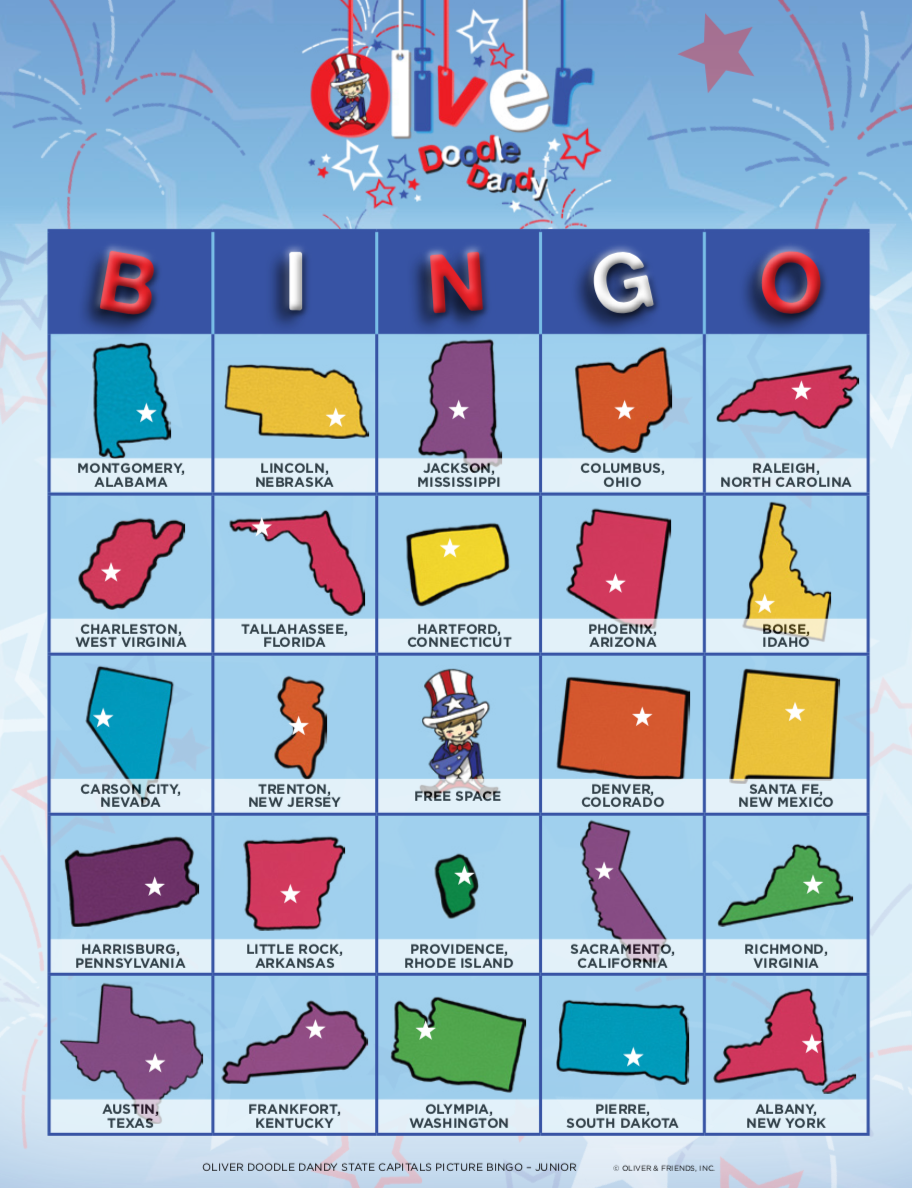 Picture Bingo - State Capitals Junior