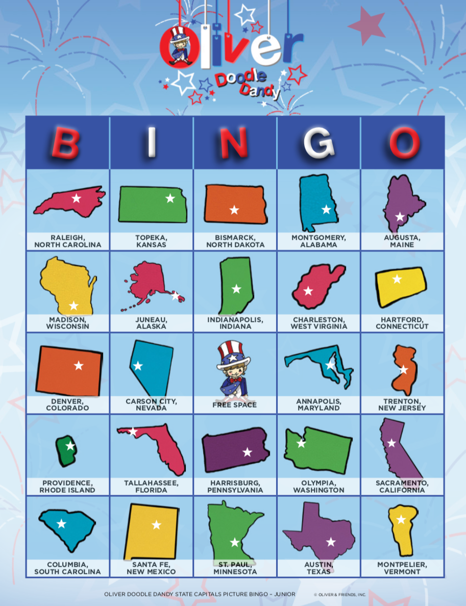 Picture Bingo - State Capitals Junior