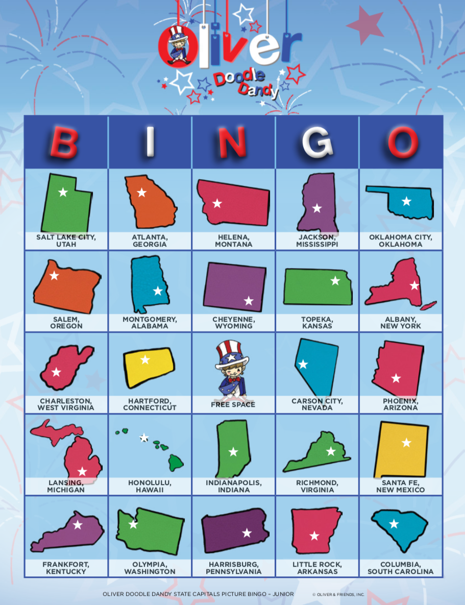 Picture Bingo - State Capitals Junior