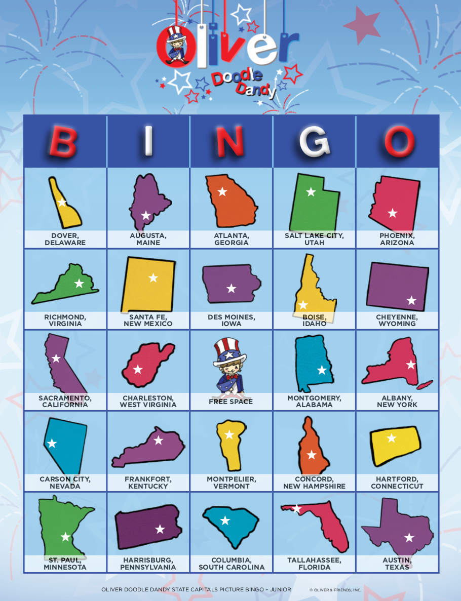 Picture Bingo - State Capitals Junior